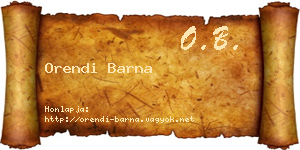 Orendi Barna névjegykártya